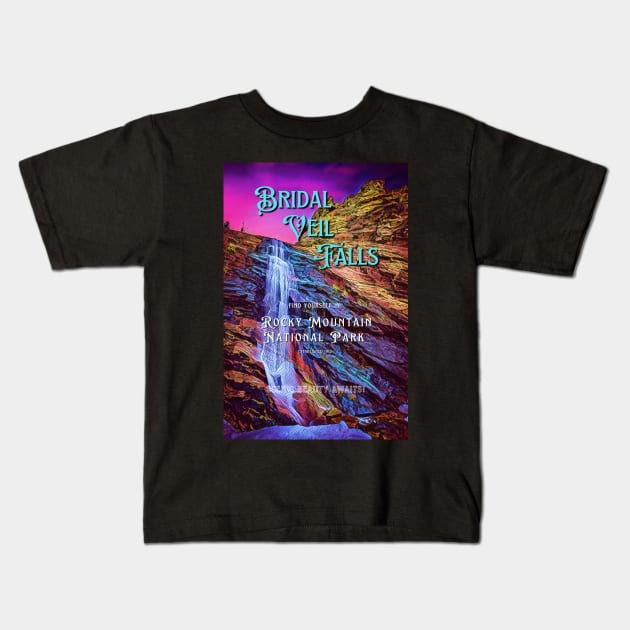 Bridal Veil Falls Poster Kids T-Shirt by ElevatedCT